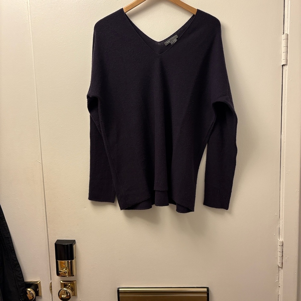 Vince Purple Double V-Neck Sweater L